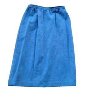 Bretton Place Women's 100% Wool Chic Blue A-Line Skirt Vintage Size 14